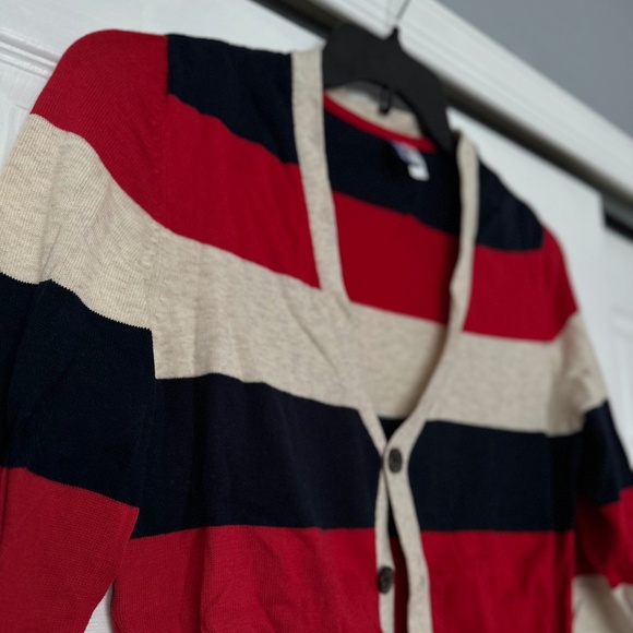 Men’s DIVIDED (H&M) Cardigan Sweater - Color Blue, Red, Cream - Size S - Picture 3 of 3